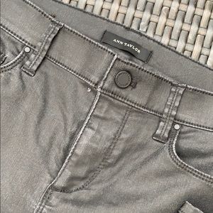 Ann Taylor Gray / Leather Like Jeans
